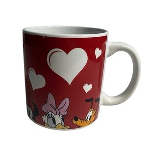 Disney Mickey Minnie Hearts Mug Red Zrike Valentine Coffee Cup